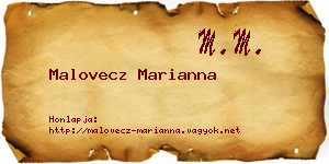 Malovecz Marianna névjegykártya